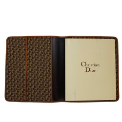 Couverture de répertoire CHRISTIAN DIOR cuir marron Vintage