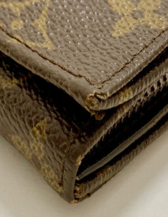 Portefeuille LOUIS VUITTON marron occasion en toile monogram