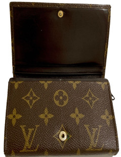 Portefeuille LOUIS VUITTON marron occasion en toile monogram