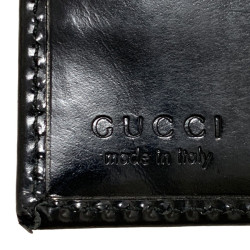 Portefeuille GUCCI cuir verni mat noir