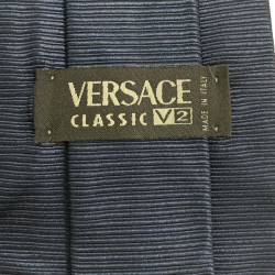 MANQUE PA Cravate VERSACE Classic V2 à rayures en soie bleu foncé