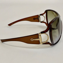 Lunettes de soleil GUCCI marron en plastique