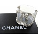 CHANEL cuff resin silver sequins