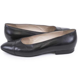 Ballerines CHANEL T 39.5 cuir d'agneau noir