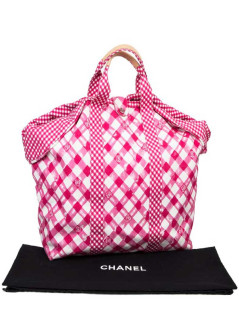 Sac CHANEL Cabas rouge et blanc