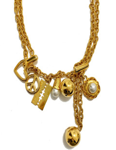 MOSCHINO by Redwall Chain Necklace-Belt and Charms in Gilded Metal