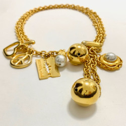 Collier ceinture MOSCHINO by Redwall chaine dorée et charms