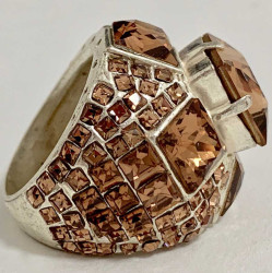 Bague Jean-Paul GAULTIER strass ambre