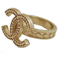 Bague CHANEL CC occasion dorée T50