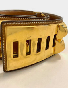 Ceinture Collier de chien HERMES cuir gold