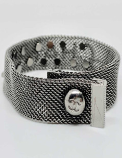 Bracelet CHANEL "C H A N E L" ruthénium