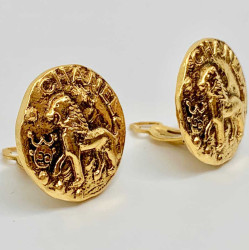 Boucles d'oreille  CHANEL  Zodiaque "Lion" Vintage