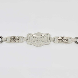 CHANEL belt  with a rhinestone and silver finish metal buckle, size 70