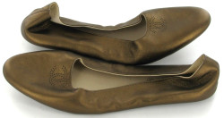 Ballerines-chaussons CHANEL en cuir bronze T 41 