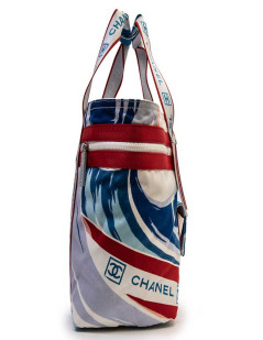 Sac de plage CHANEL en toile imprimé