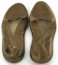 Ballerines CHANEL en cuir bronze T 41 