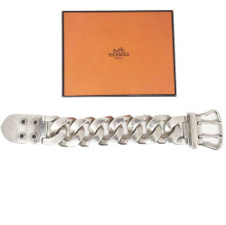 Bracelet sellier HERMES en argent