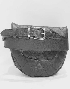 Ceinture banane CHANEL cuir grainé noir