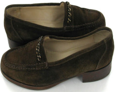 Mocassins CHANEL en nubuck marron