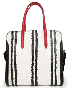 Sac cabas ALEXANDER Mc QUEEN cuir et phyton tricolore