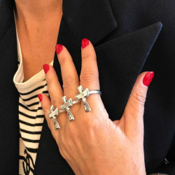 Bague JP GAULTIER trois doigts en argent