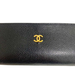 Trousse CHANEL cuir caviar noir