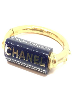 CHANEL bracelet bleu céramique et strass