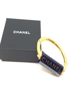 CHANEL bracelet bleu céramique et strass