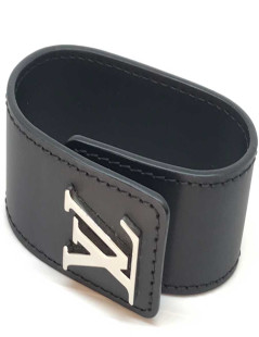 Bracelet Louis Vuitton cuir noir