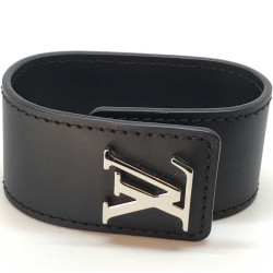 Bracelet Louis Vuitton cuir noir