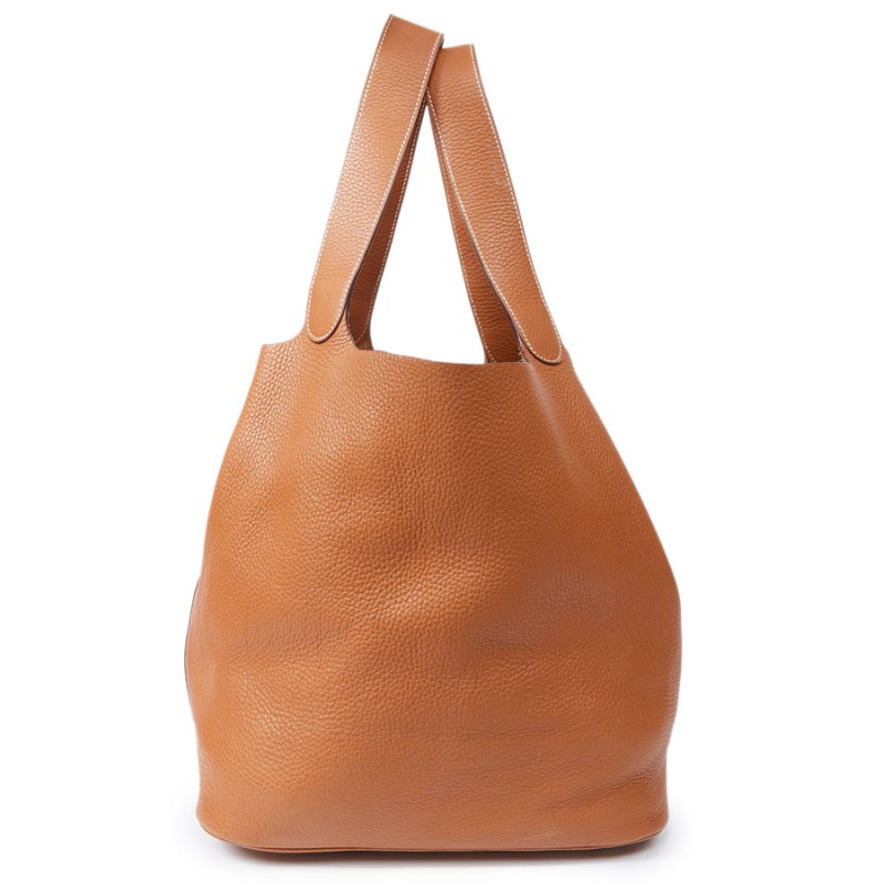 Hermes Orange Clemence Leather Picotin GM Bag Hermes