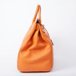 HERMES Haut à courroies bag orange Togo leather 