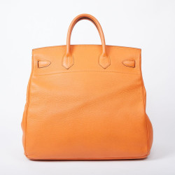 HERMES Haut à courroies bag orange Togo leather 