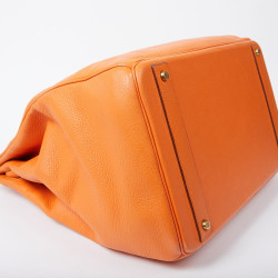 HERMES Haut à courroies bag orange Togo leather 