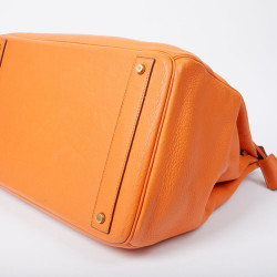 HERMES Haut à courroies bag orange Togo leather 