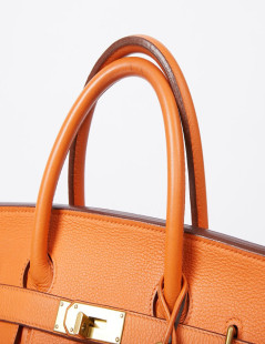 HERMES Haut à courroies bag orange Togo leather 