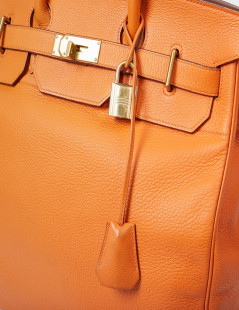 HERMES Haut à courroies bag orange Togo leather 