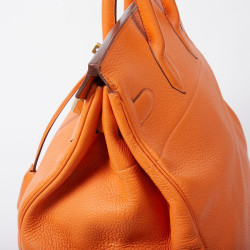 HERMES Haut à courroies bag orange Togo leather 