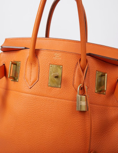 HERMES Haut à courroies bag orange Togo leather 