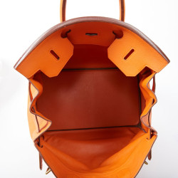 HERMES Haut à courroies bag orange Togo leather 