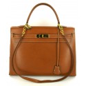 Bag KELLY HERMES leather courchevel gold