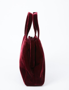 Sac PRADA velours rouge Cardinal