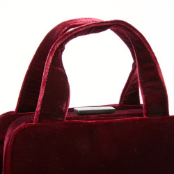 Sac PRADA velours rouge Cardinal