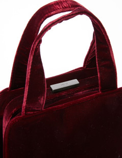 Sac PRADA velours rouge Cardinal