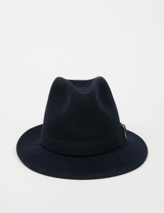 Chapeau T 60 HERMES feutrine bleu 