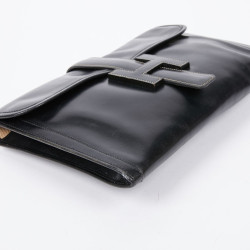 Pochette Jige cuir box noir Vintage