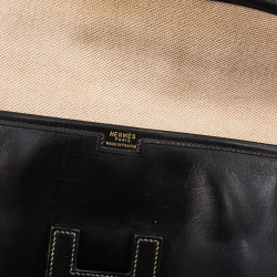 Pochette Jige cuir box noir Vintage