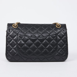 2.55 CHANEL MM cuir froisé noir