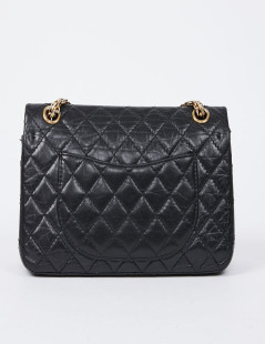 2.55 CHANEL MM cuir froisé noir