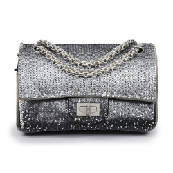 Sac CHANEL sequins argent